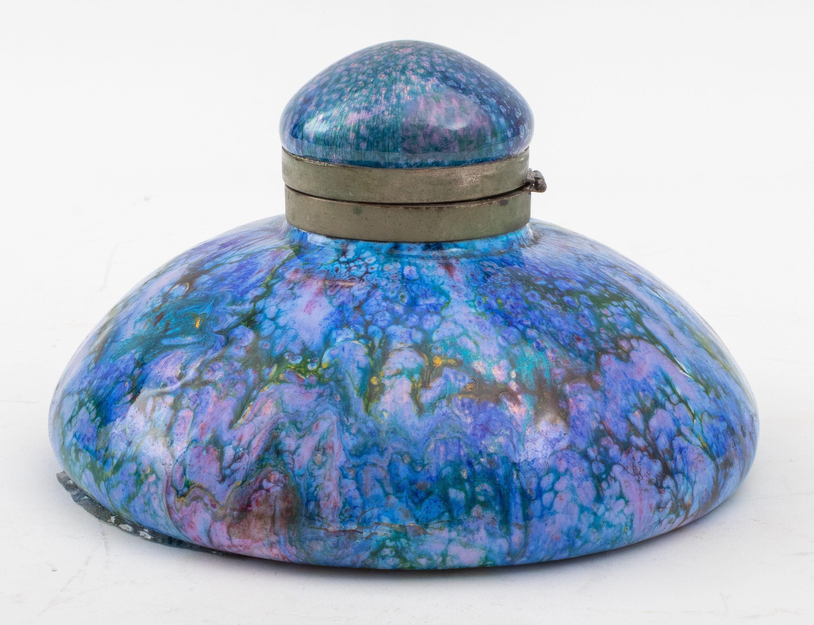 IRIDESCENT ENAMEL INKWELL