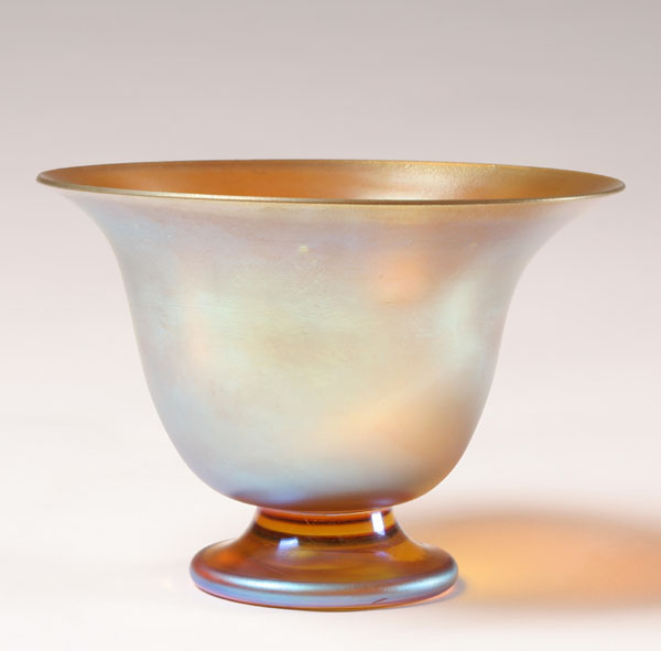 Iridescent gold art glass bowl,