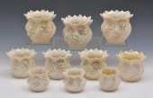 IRISH BELLEEK FLUTED VASE GROU