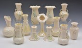 IRISH BELLEEK MISC VASE LOT, A