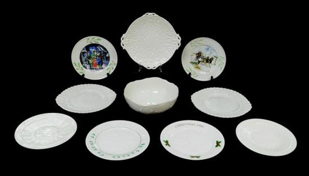 IRISH BELLEEK, NINE PLATES AND