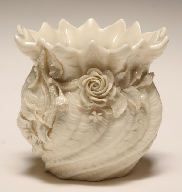 Irish Belleek porcelain vase, black