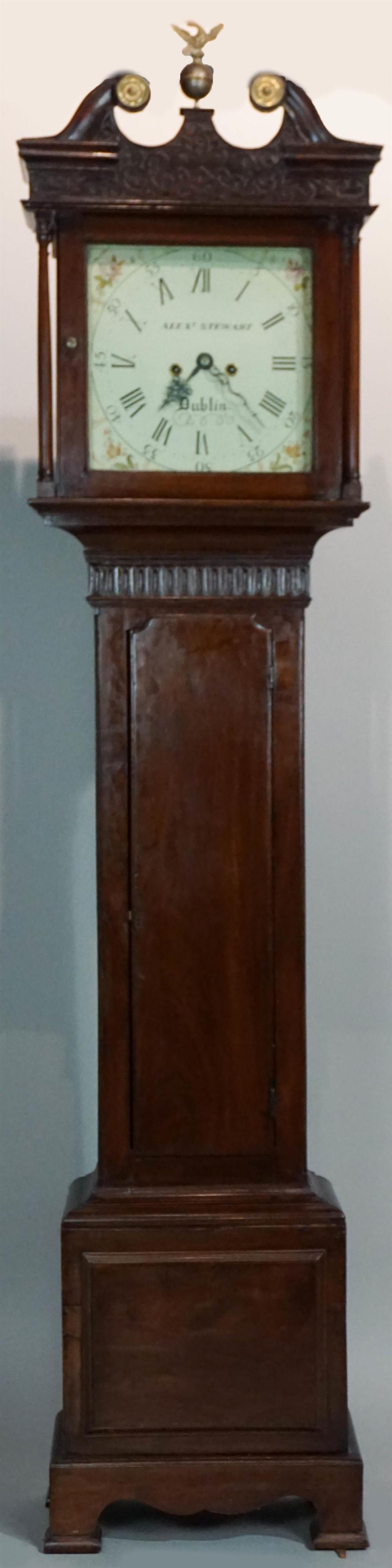 IRISH CARVED MAHOGANY TALL CASE