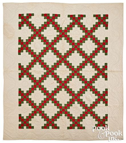 IRISH CHAIN PATCHWORK QUILT, LATE