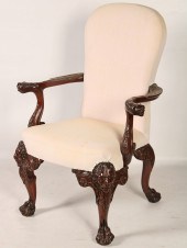 IRISH CHIPPENDALE STYLE ARM CH