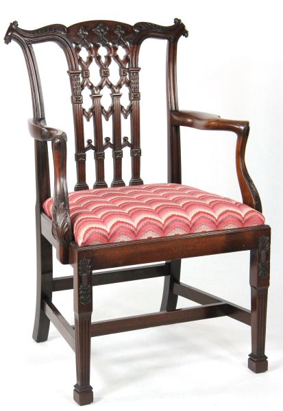Irish Chippendale Style Arm