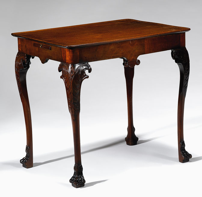 Irish George II mahogany tea table