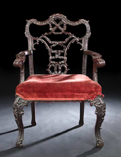 Irish George III Mahogany Armchair,
