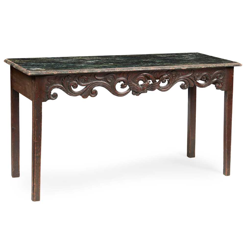 IRISH GEORGE III PAINTED RED WALNUT