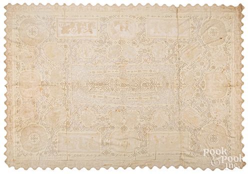 IRISH LACE TABLECLOTH, 19TH C.Irish