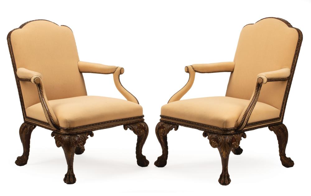 IRISH MAHOGANY AND PARCEL GILT