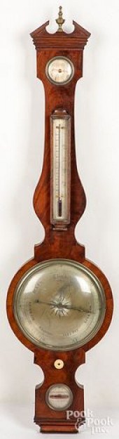 IRISH MAHOGANY BANJO BAROMETER