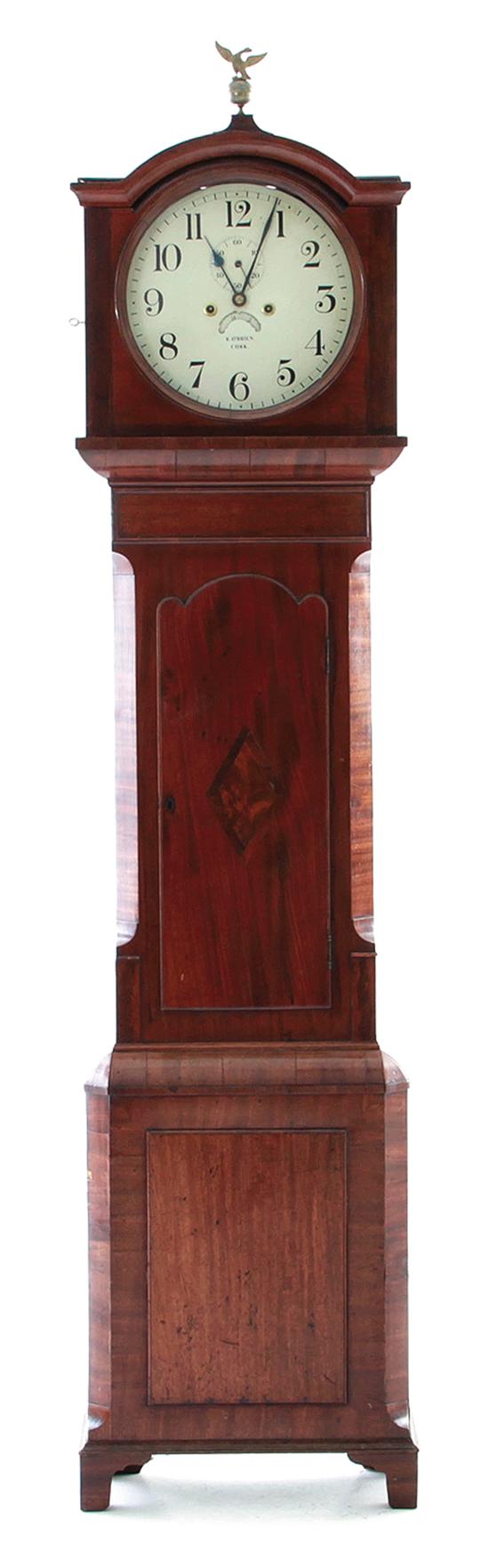Irish mahogany tall case clock K.