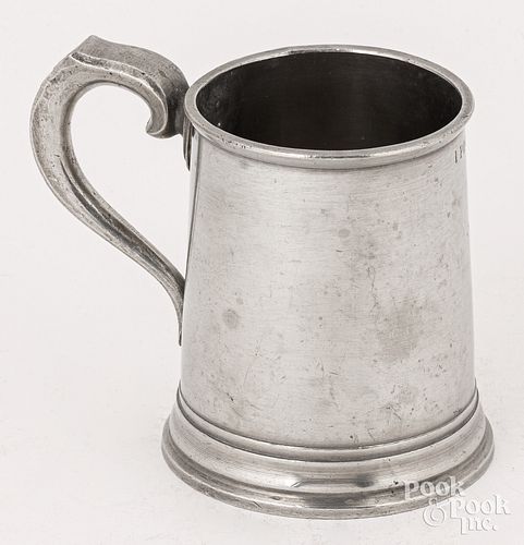 IRISH PEWTER PINT MUG, 19TH C.Irish