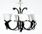 Iron and alabaster six-light c