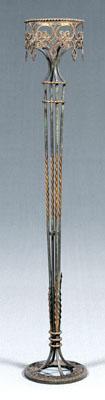 Iron and brass floor plant stand,
