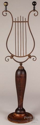 IRON AND BRASS LYRE TRADE SIGN