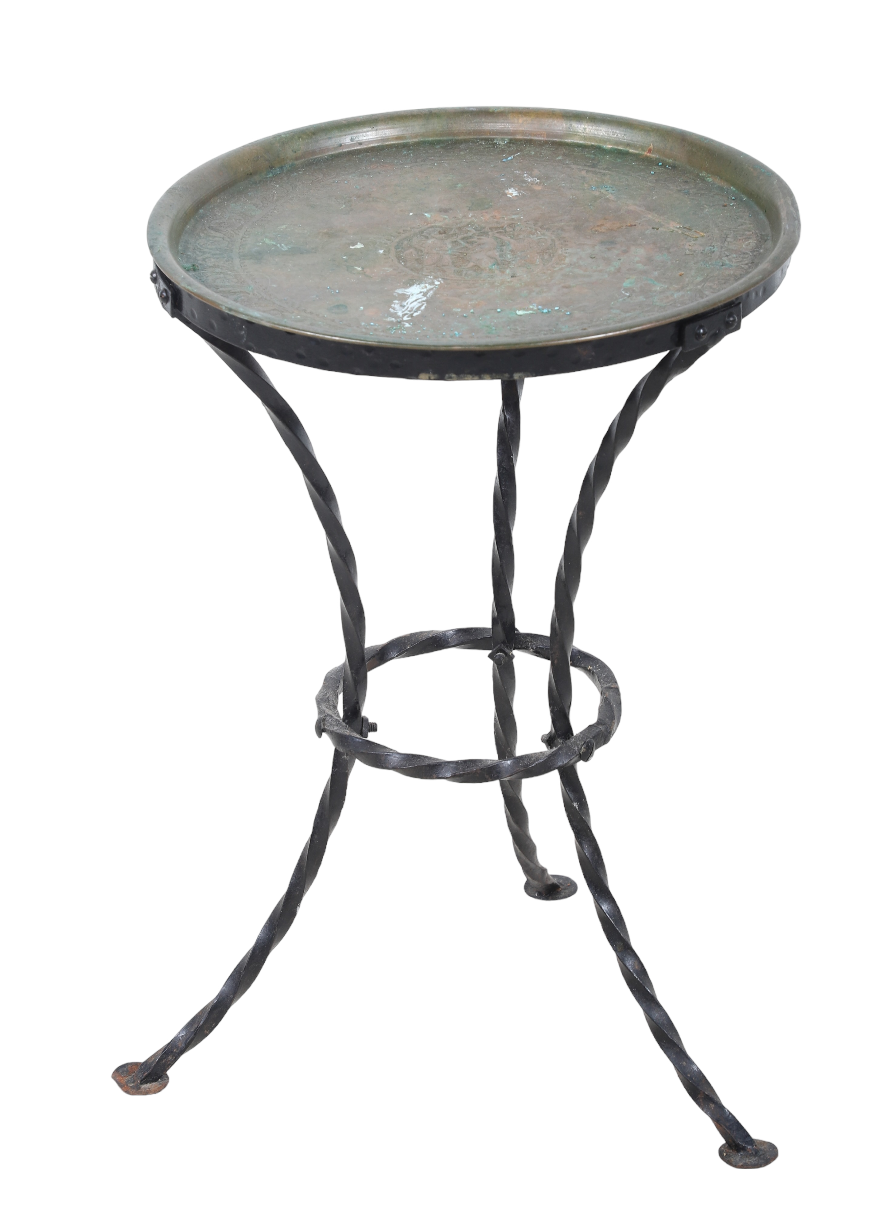 Iron and brass plant stand,