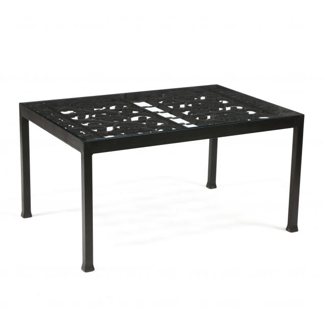 IRON AND GLASS COFFEE TABLE