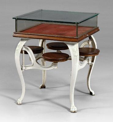 Iron and glass ice cream table,