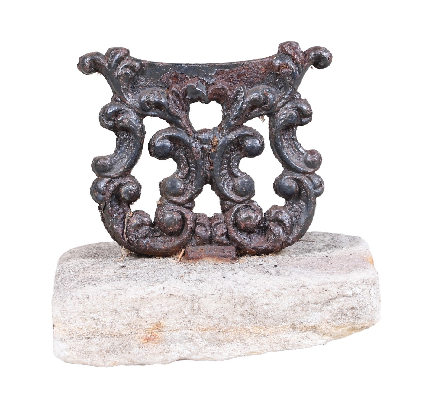 Iron and granite boot scraper,