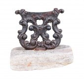 Iron and granite boot scraper,