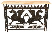 IRON AND MARBLE CONSOLE TABLEI