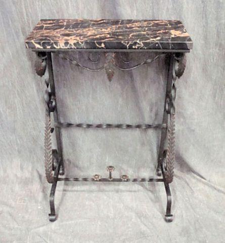 Iron and Marble End Table. From a