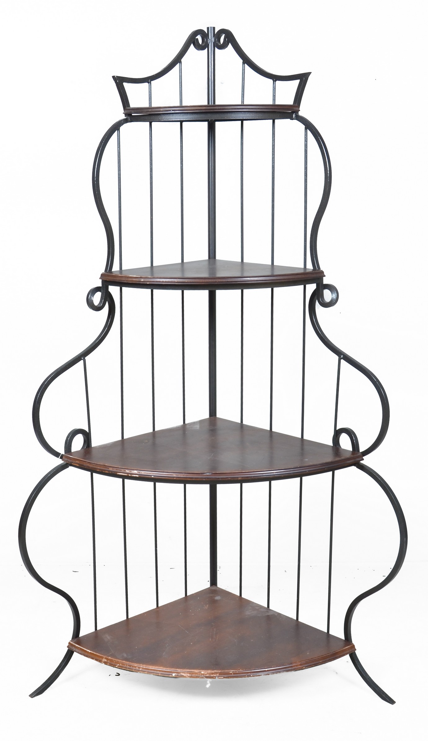 Iron and walnut corner baker's