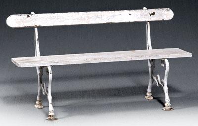 Iron and wood garden bench,
