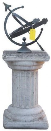 IRON ARMILLARY SPHERE ON STONE