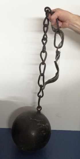 Iron ball and chain.