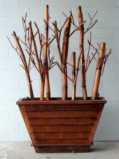 IRON BAMBOO FORM TREE SCULPTUR