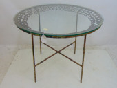 IRON BASE GLASS TOP ROUND TABL