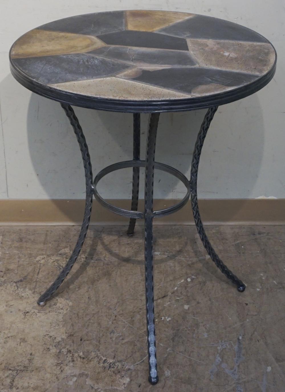 IRON BASE STONE TOPPED OUTDOOR
