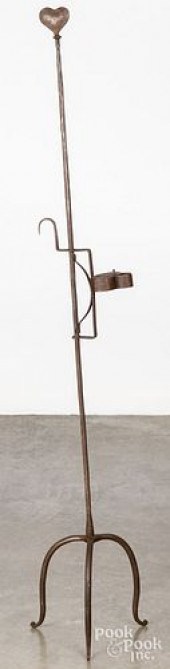 IRON BETTY FLOOR LAMP, 19TH C.