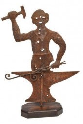 IRON BLACKSMITH W/ ANVIL WEATH
