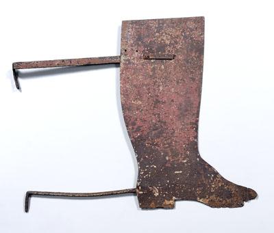 Iron boot trade sign, sheet iron