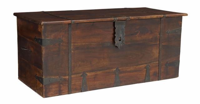 IRON-BOUND MAHOGANY STORAGE