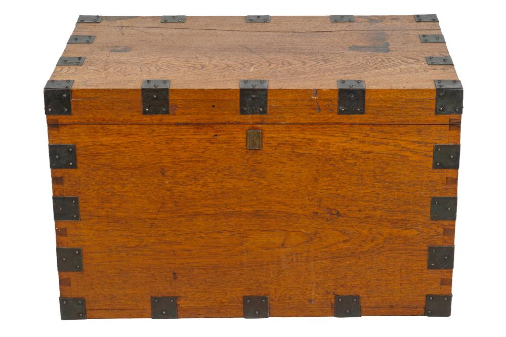 IRON-BOUND OAK FLATWARE CHESTthe