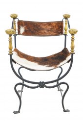 IRON & BRASS CURULE CHAIRmoder
