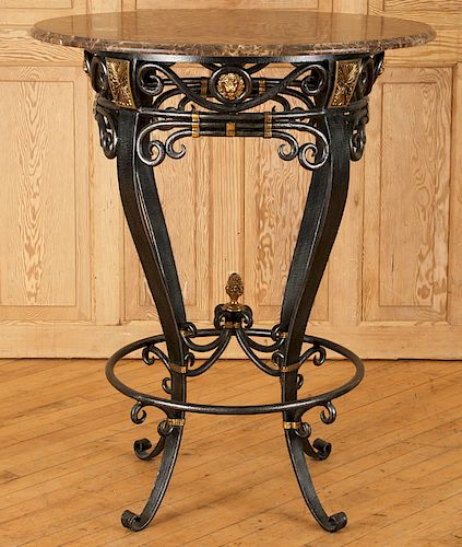 IRON BRONZE DECORATED MARBLE TOP