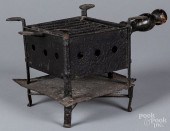 IRON CAMP STOVE, 18TH C.Iron c