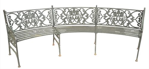 IRON CURVED BENCH WITH WINGED