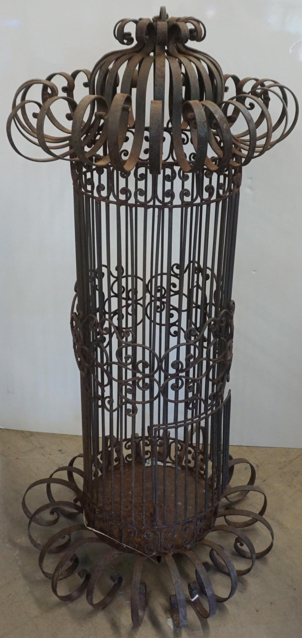 IRON CYLINDRICAL BIRD CAGE, H: 58