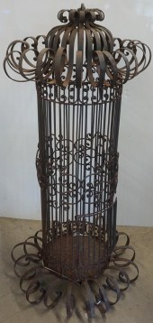 IRON CYLINDRICAL BIRD CAGE, H: