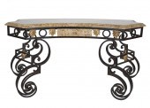 IRON & FAUX MARBLE CONSOLE TAB