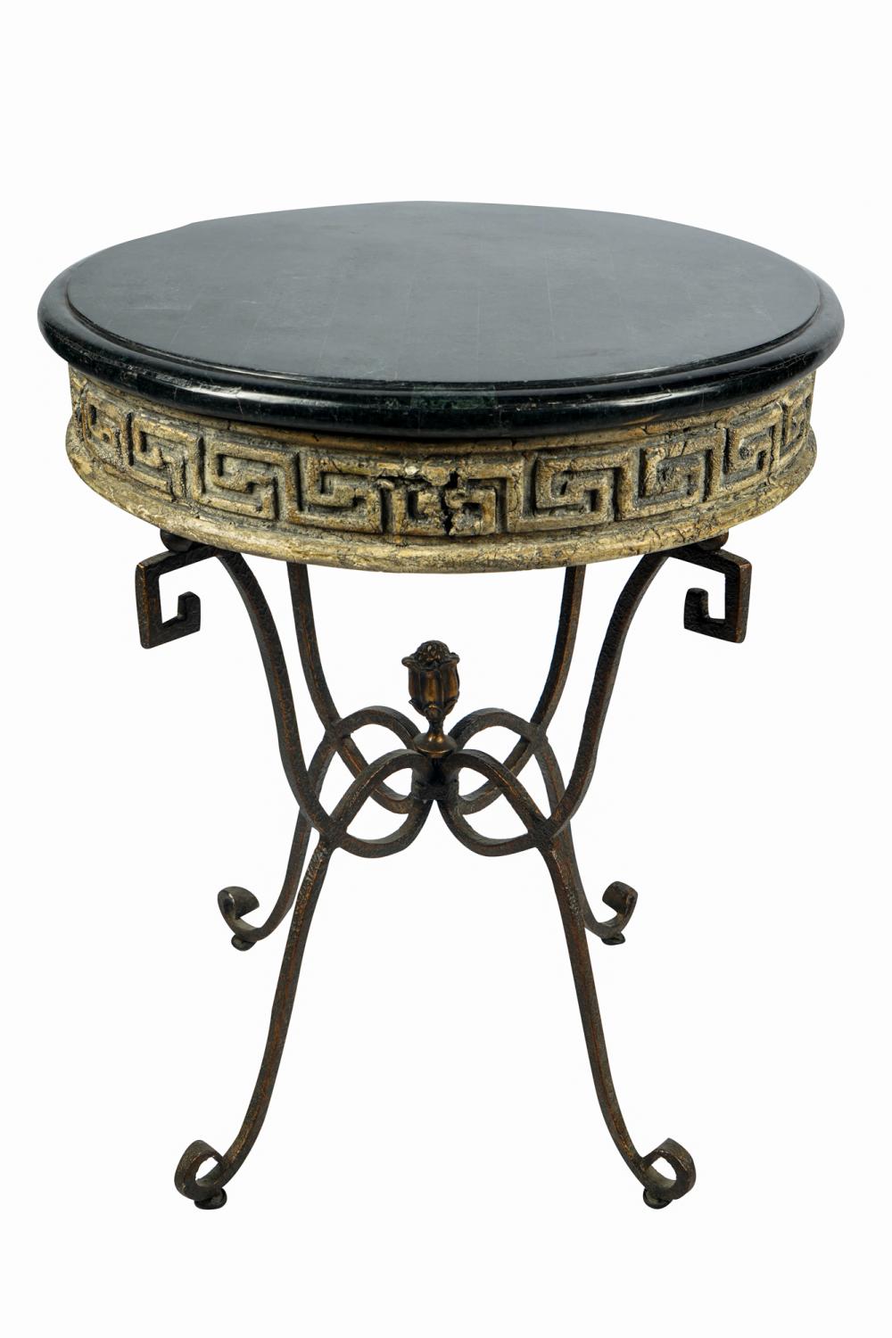 IRON & FAUX MARBLE LAMP TABLEmodern