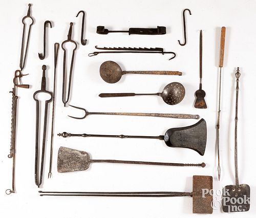 IRON FIREPLACE EQUIPMENT, UTENSILS,
