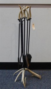 IRON FIREPLACE TOOL STAND WITH